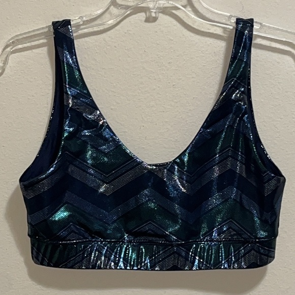 EleVen By Venus Williams Disco Chevron Sports Bra Size Large - Picture 6 of 9